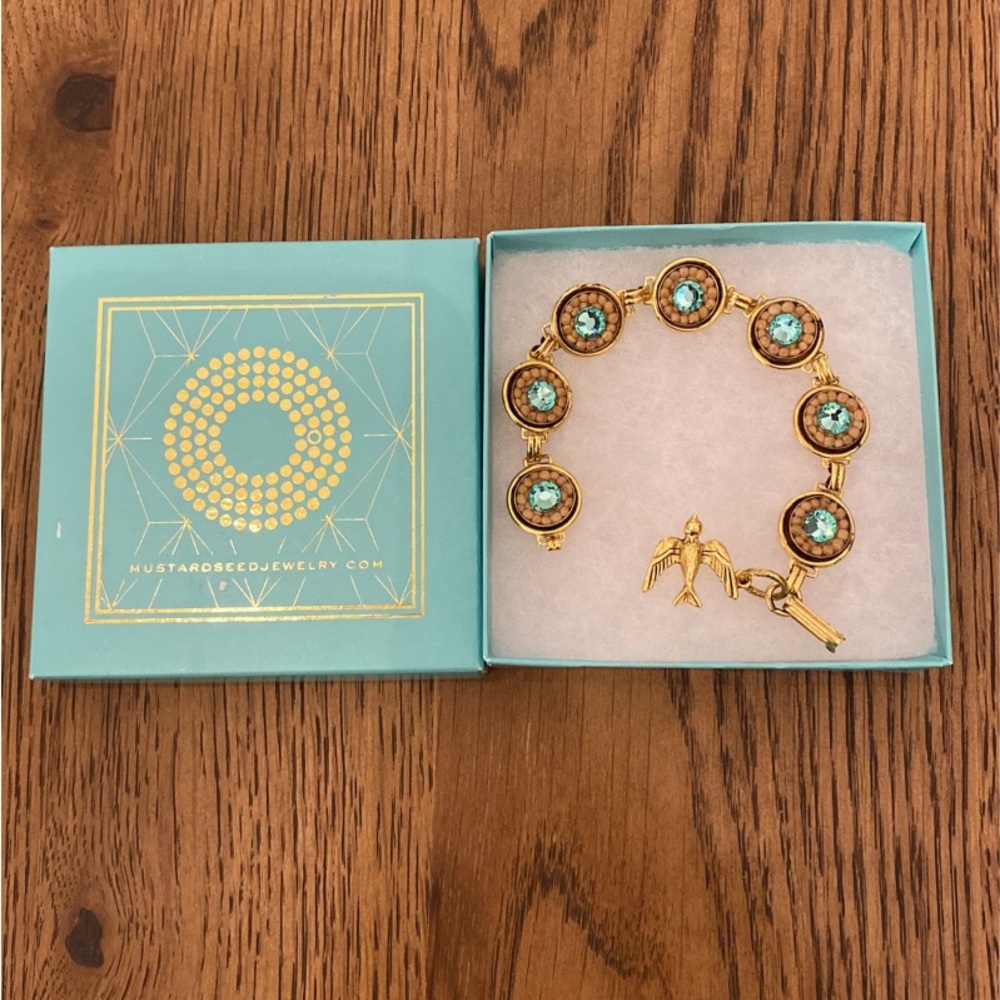 Mustard Seed bird bracelet